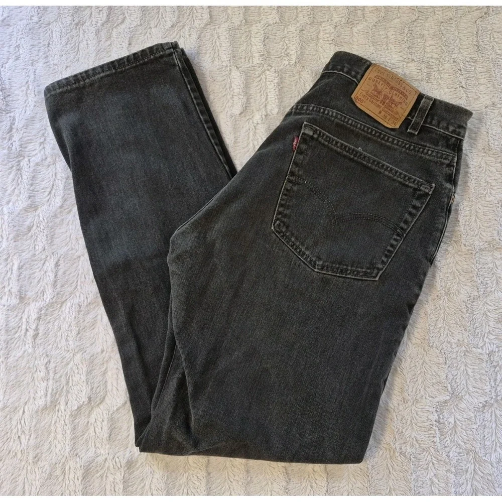 Vintage 2001 Levi's 505 Jeans Men's 38x34 Straight Leg Black Made In USA Y2K